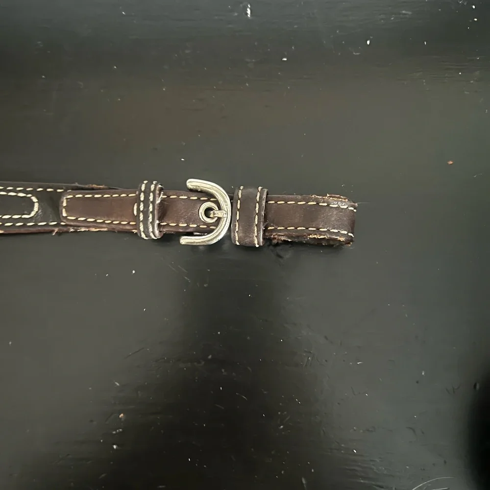 Coach Brown Leather Bag Strap with Stitching